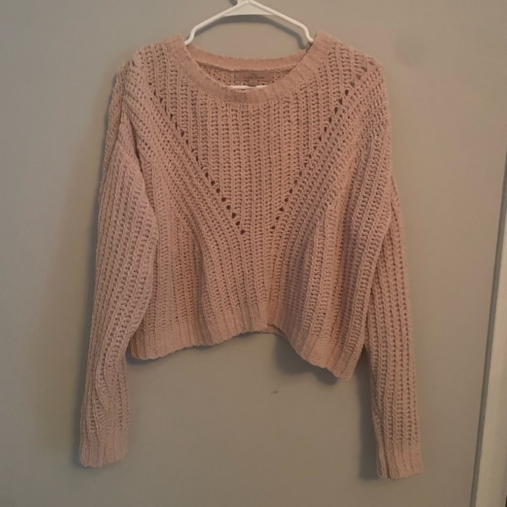 Pink knit sweater size L soft